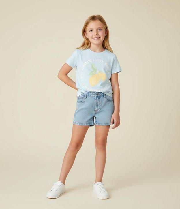 Short Infantil em Jeans Marmorizado com Brilhinhos - Tam 5 a 14 anos - 2