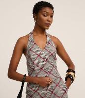 Colete Frente Única em Alfaiataria com Estampa Xadrez - 1