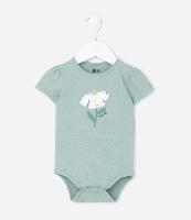 Body Infantil Texturizado com Bordado de Flor - Tam 0 a 18 meses - 1