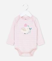 Body Infantil com Estampa Pássaro e Flor - Tam RN a 18 meses - 1