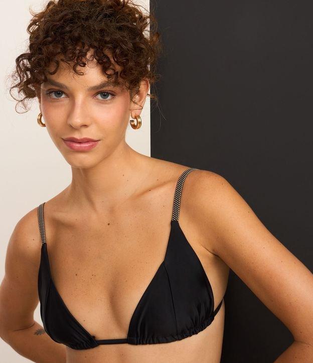 Biquíni Top Cortininha em Microfibra com Alça Elástica Contrastante - 1