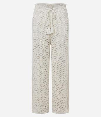 Saída de Praia Calça em Crochê com Amarração e Tassel