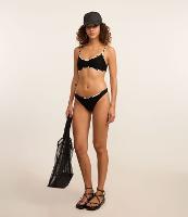 Biquíni Calcinha Básica Canelada com Viés Estampado - 1