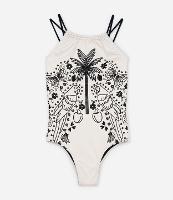 Maiô Infantil com Alças Duplas e Estampa Coqueiro - Tam 5 a 14 Anos - 1