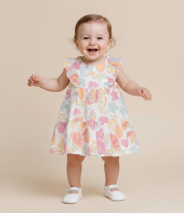 Vestido Infantil em Tricoline Babado e Calcinha - Tam 3 a 18 Meses - 2