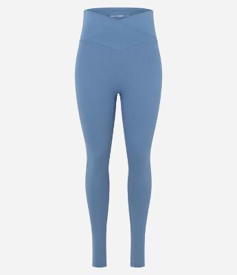 Calça Legging Esportiva com Cós Transpassado e sem Gancho Frontal