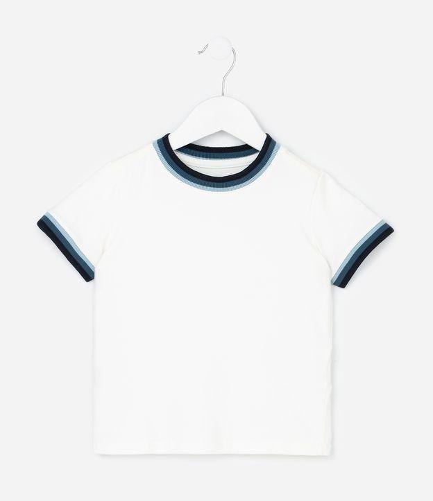 Camiseta Infantil com Viés Contrastante em RIbana - Tam 1 a 6 Anos - 1