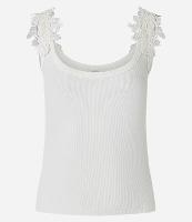 Blusa Regata em Algodão com Aviamento Rendado na Alça - 1