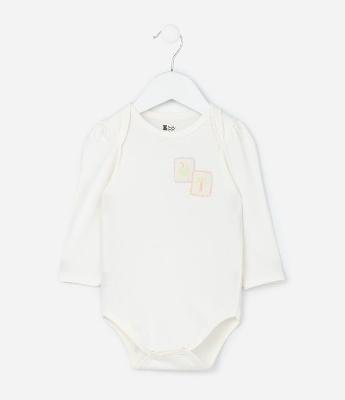 Body Infantil com Estampa Frente e Costas Verão - Tam 0 A 18 meses