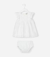 Vestido Infantil em Broderie com Babado e Calcinha - Tam 3 a 18 meses - 1