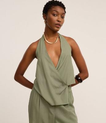 Blusa Frente Única Transpassada em Viscolinho