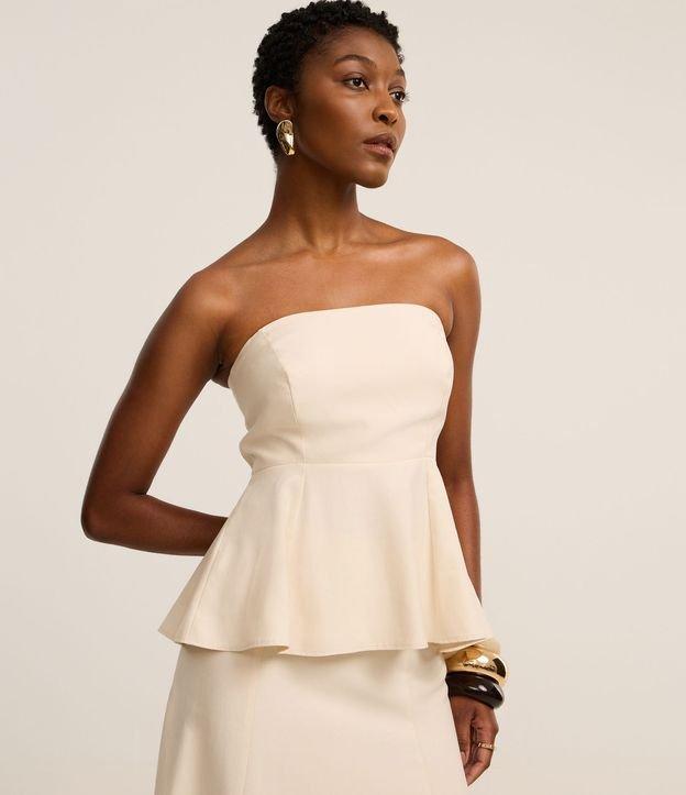 Blusa Peplum Sem Alça com Pences - 1