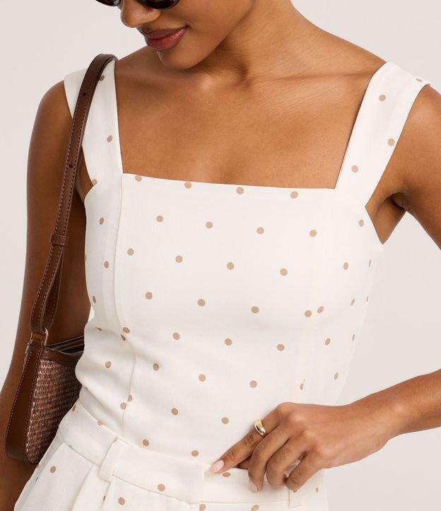 Blusa Texturizado em Piquet com Alça Larga e Estampa Poá - 2