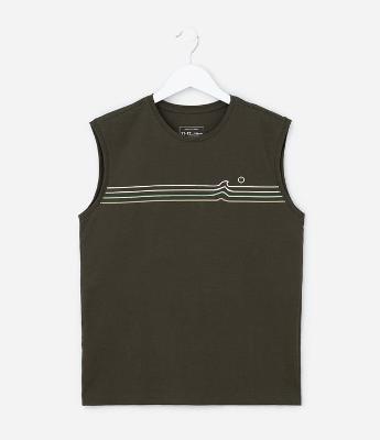 Regata Infantil com Estampa Listras - Tam 5 a 14 Anos