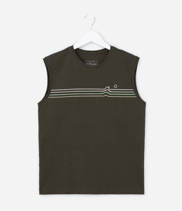 Regata Infantil com Estampa Listras - Tam 5 a 14 Anos - 1