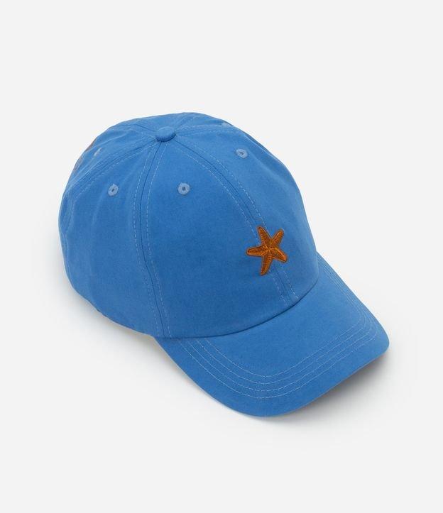 Boné Aba Curva em Sarja com Bordado Estrela do Mar - 1