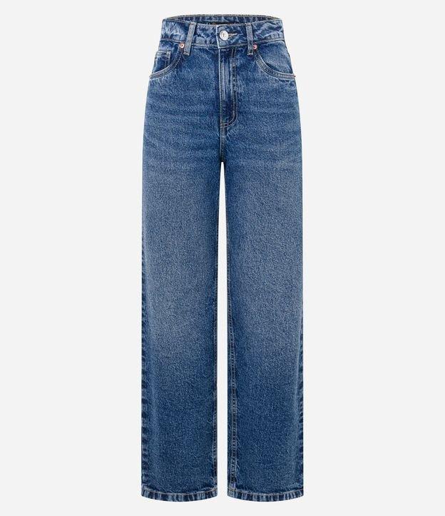 Calça Reta Comfort Cintura Alta em Jeans com Bolsos - 1