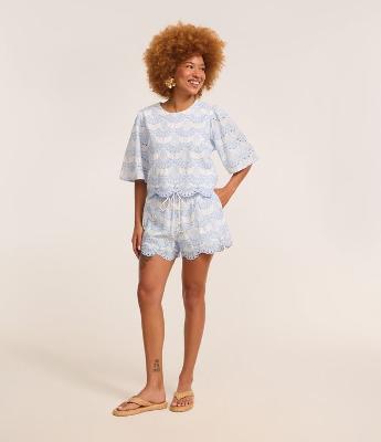 Short Runner com Elástico no Cós e Estampa Pontilhada