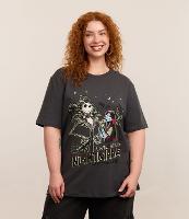 Camiseta Alongada Estonada com Estampa Nightmare Curve & Plus Size - 1