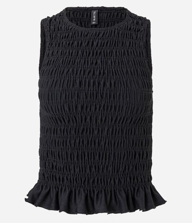 Blusa Regata em com Lastex e Babadinho na Barra - 1