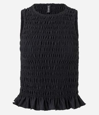 Blusa Regata em com Lastex e Babadinho na Barra