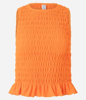 Blusa Regata em com Lastex e Babadinho na Barra