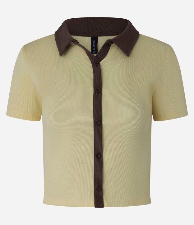 Blusa Polo em Ribana com Detalhes Contrastantes - 1