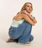 Calça Wide Leg em Jeans com Tachinhas - 1