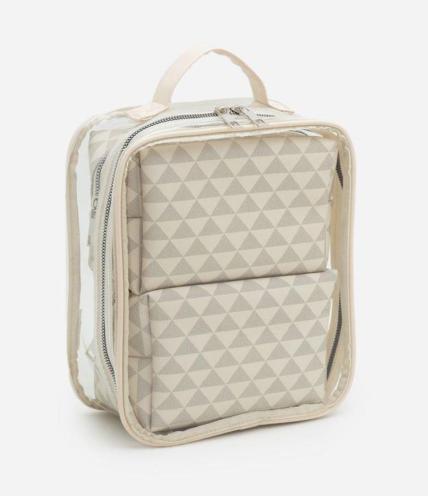 Kit 03 Nécessaire em PU Estampa Triângulos - 1