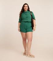 Short Mom em Sarja com Entremeio Curve & Plus Size - 2