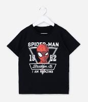 Camiseta Infantil com Estampa e Lettering  Spider Man - Tam 4 a 12 Anos - 1