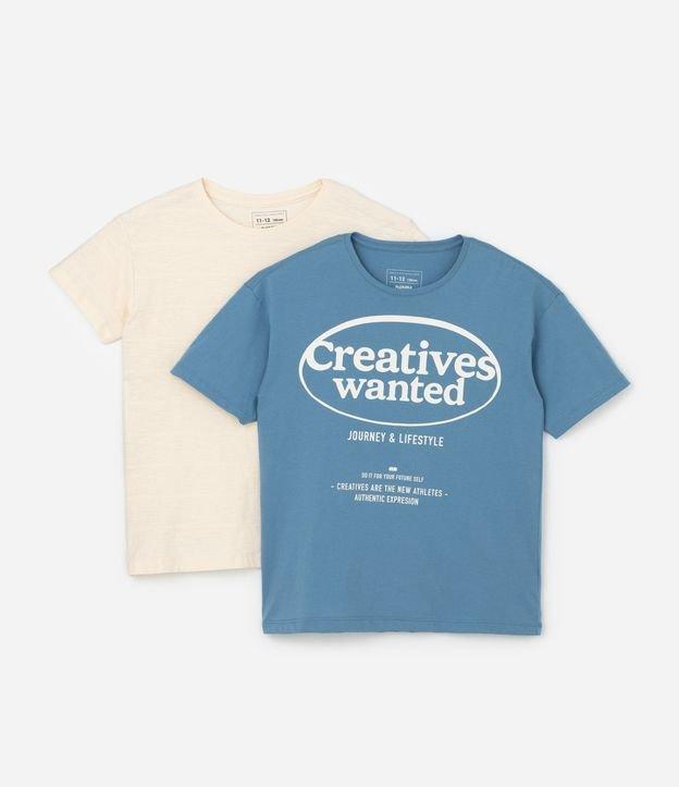 Kit 02 Camisetas Infantis Regulares em Algodão - Tam 5 a 14 Anos - 1