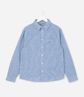 Camisa Infantil com Estampa de Listra e Texturizada - Tam 5 a 14 Anos - 1