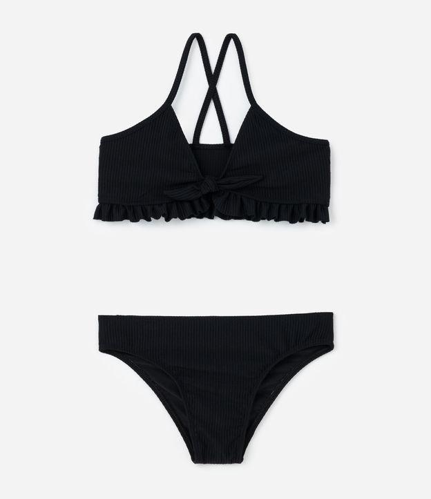 Biquini Infantil em Microfibra  com Tiras Cruzadas e Texturizado - Tam 5 a 14 Anos - 1