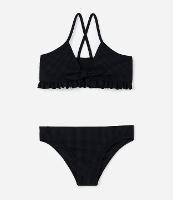 Biquini Infantil em Microfibra  com Tiras Cruzadas e Texturizado - Tam 5 a 14 Anos - 1