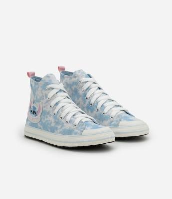 Tênis Abotinado Infantil com Estampa Tie Dye e Patch Stitch - Tam 28 ao 34