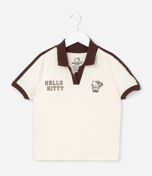 Camiseta Polo Infantil Hello Kitty com Bola de Vôlei - Tam 5 a 14 Anos - 1