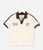 Camiseta Polo Infantil Hello Kitty com Bola de Vôlei - Tam 5 a 14 Anos - 1