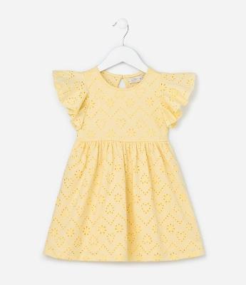 Vestido Infantil em Broderie com Detalhe Gota - Tam  1 a 6 Anos
