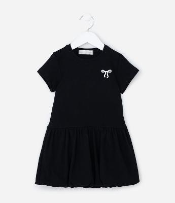 Vestido Balonê Infantil com Bordado de Laço - Tam 1 a 6 Anos