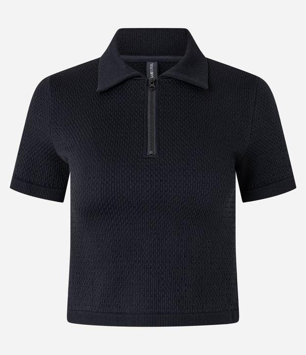 Blusa Polo com Zíper em Seamless Texturizada - 1