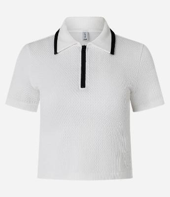 Blusa Polo com Zíper em Seamless Texturizada