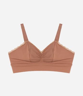 Sutiã Top Alongado em Microfibra com Franzido no Busto Curve & Plus Size