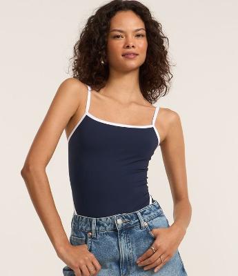 Body em Microfibra com Viés Contrastantes