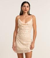 Vestido Curto em Paetê Misto com Decote Degagê - 2