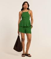 Short Curto em Viscolinho com Barra Virada - 2