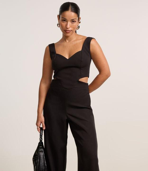 Macacão Pantalona em Alfaiataria com Recorte Vazad na Cintura - 1