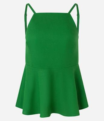 Blusa Peplum em Viscolinho com Cava Americana