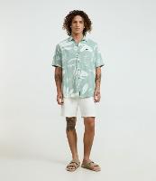 Camisa Relaxed em Tricoline com Estampa de Folhagens e Bolso - 2