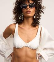 Biquíni Top Meia Taça Alongado em Microfibra Canelada - 1